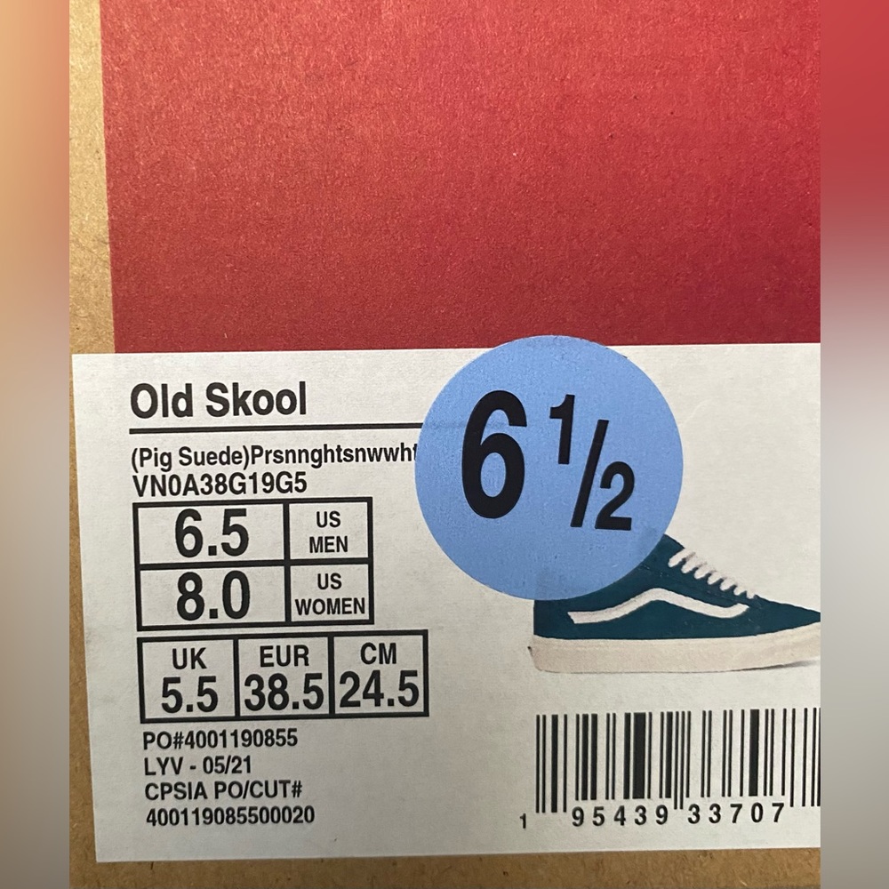 Vans Old Skool Pig Suede Unisex Sneakers -Parisian Night/White; Size 6.5 & 7.0M - Picture 5 of 11